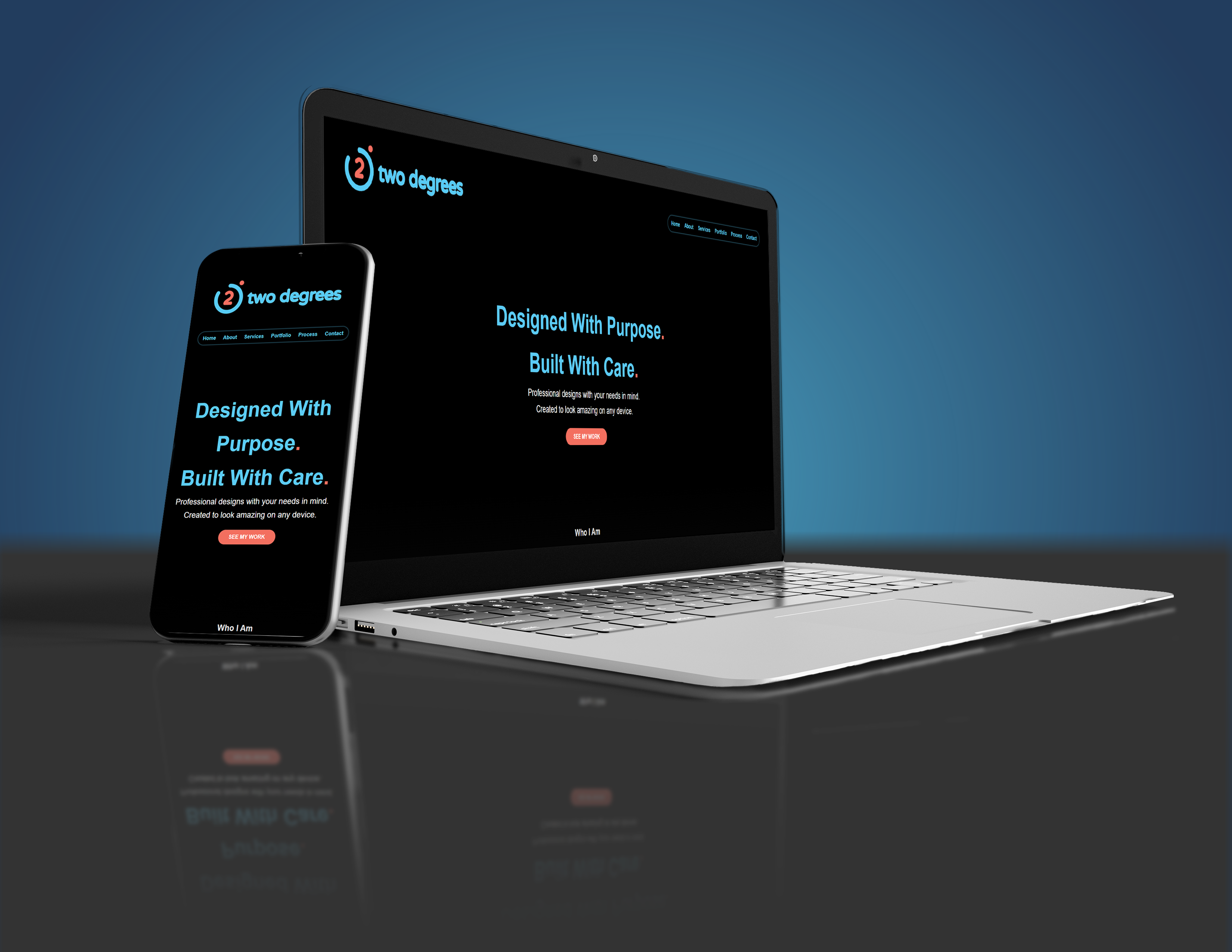 2 Degrees website mockup